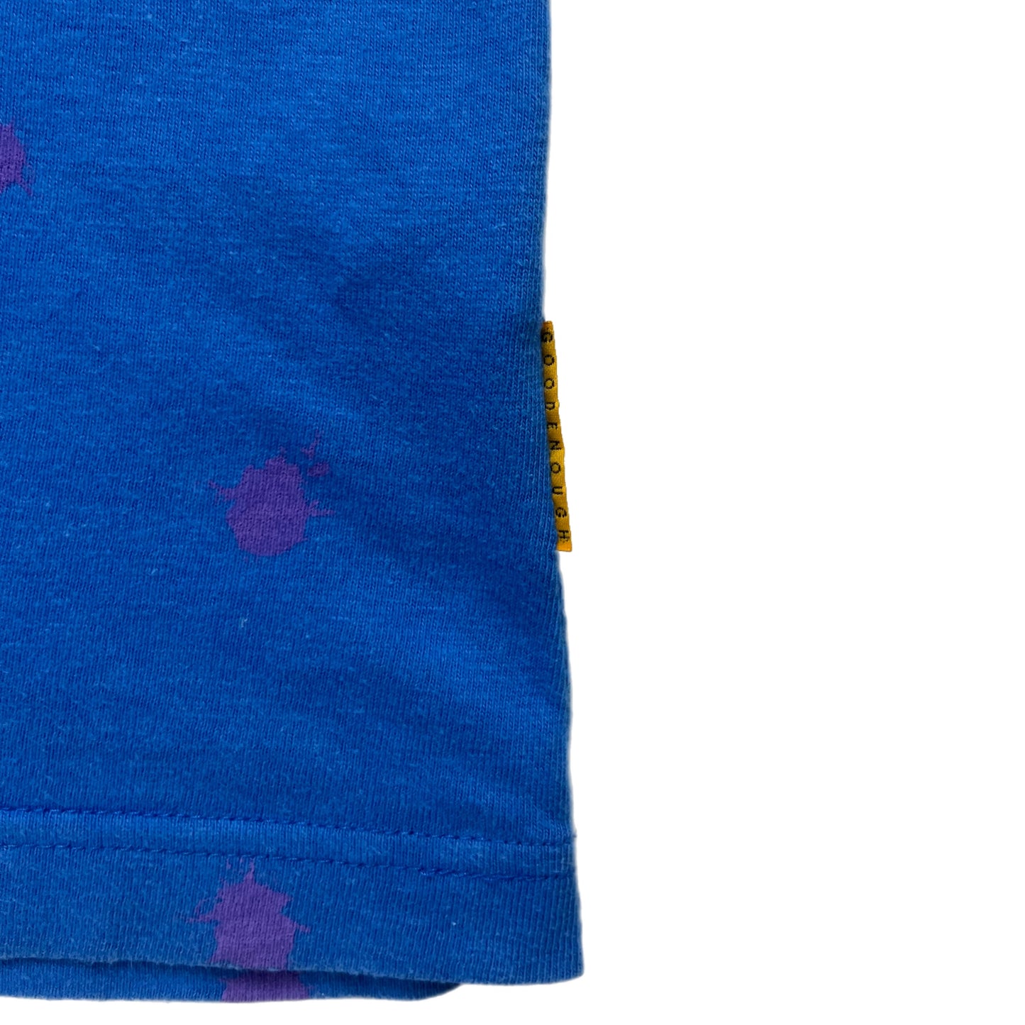 NOL Good Enough Paint Splatter Polka Dot Blue Pocket Tee - Size Medium