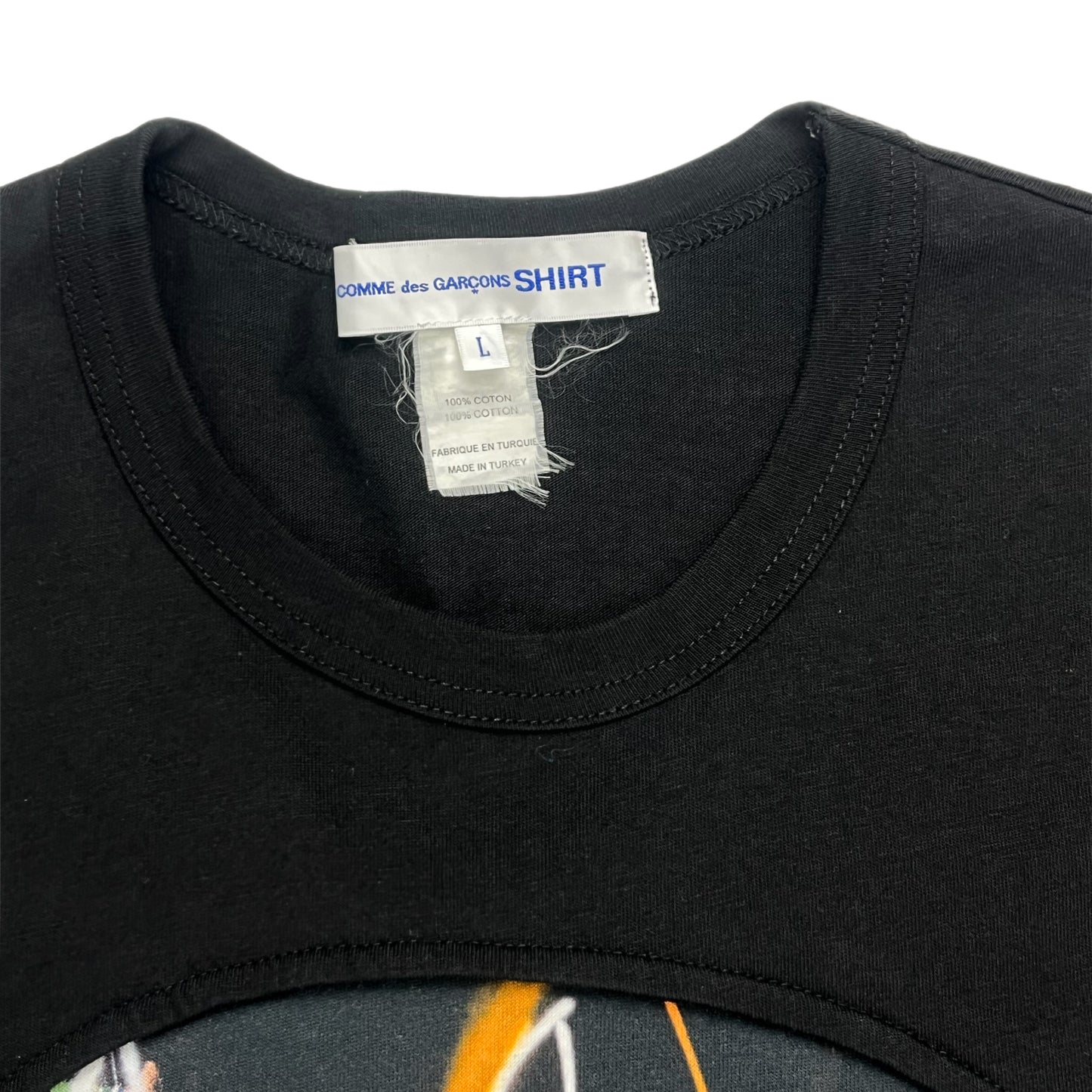 NOL COMME des GARCONS SHIRT x Futura Black Print A Tee - Size Medium