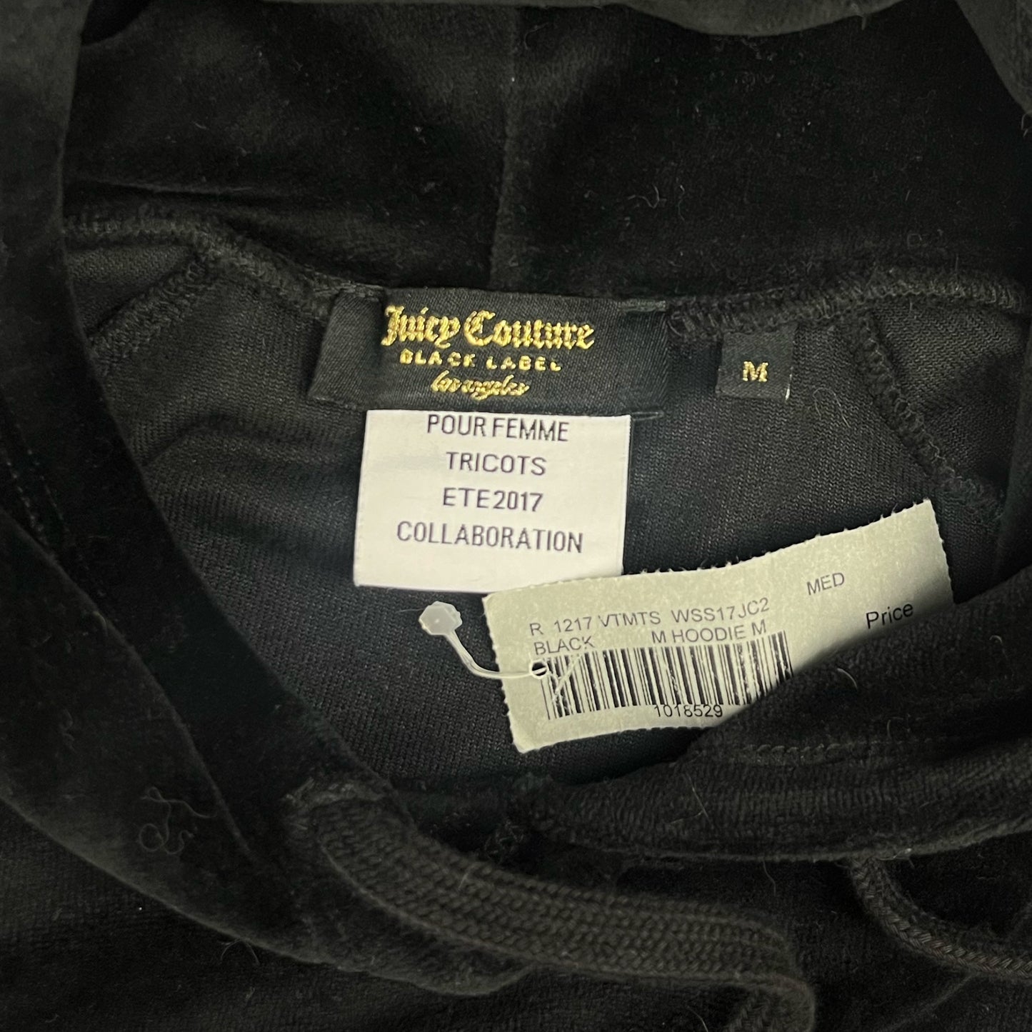 Vetements x Juicy Couture SS17 Runway Black Velour Hoodie - Size Medium