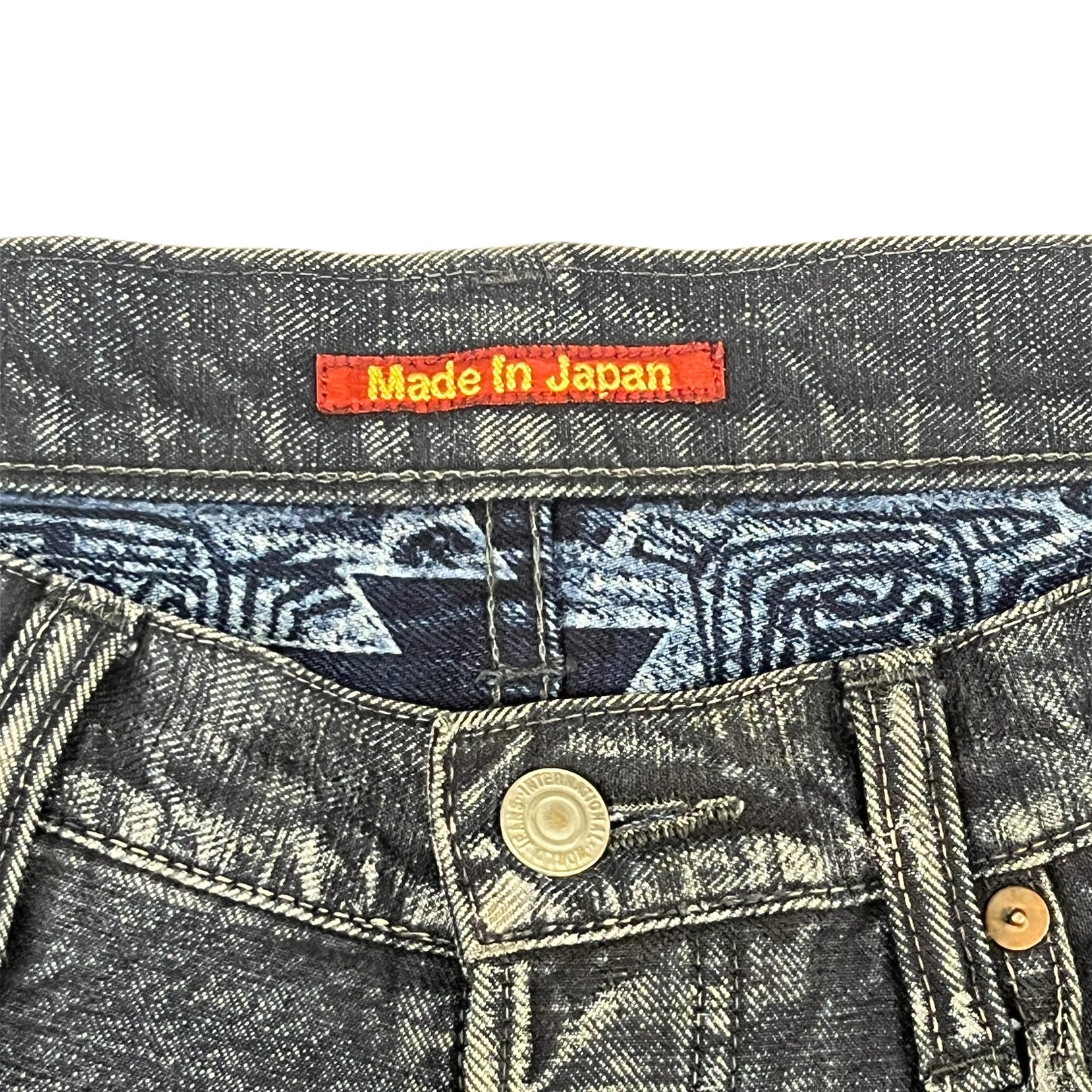Kapital Native Pattern Indigo Selvedge Jeans - Size 33