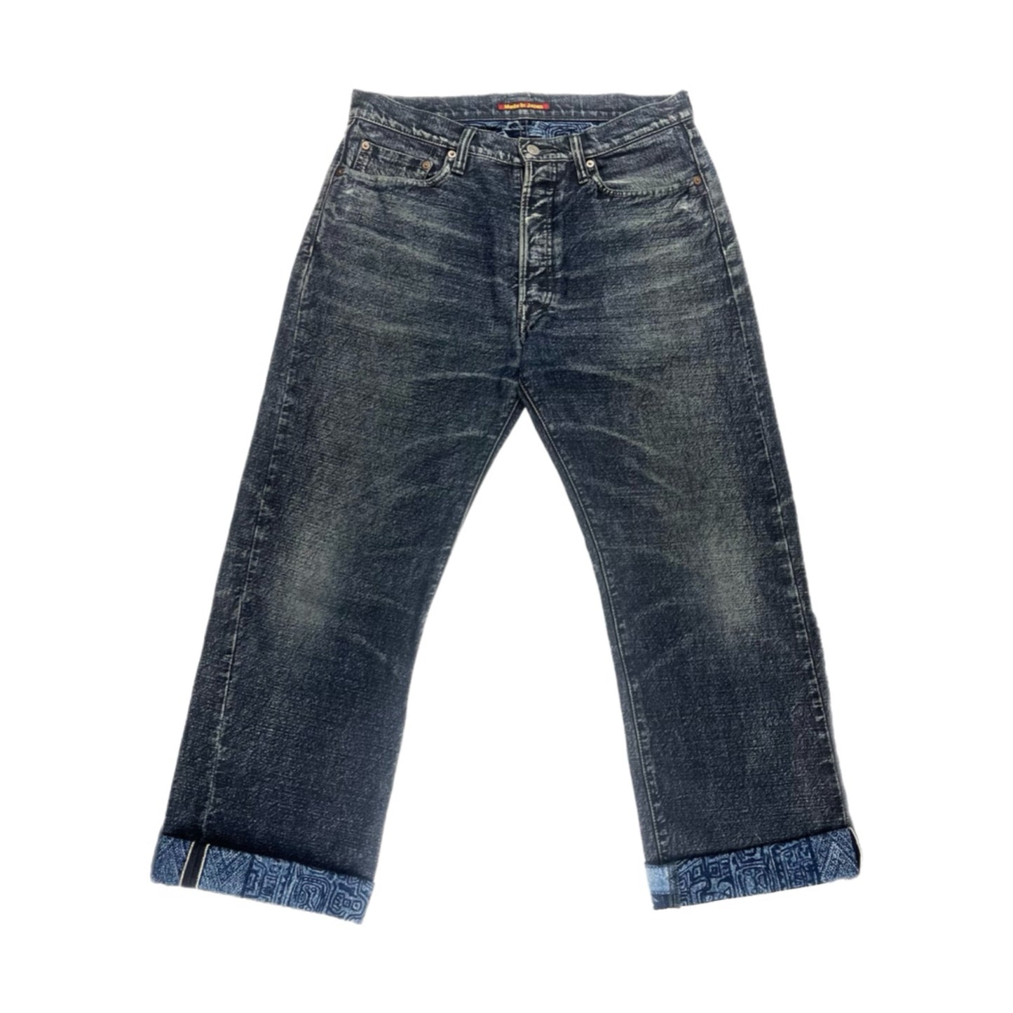 Kapital Native Pattern Indigo Selvedge Jeans - Size 33