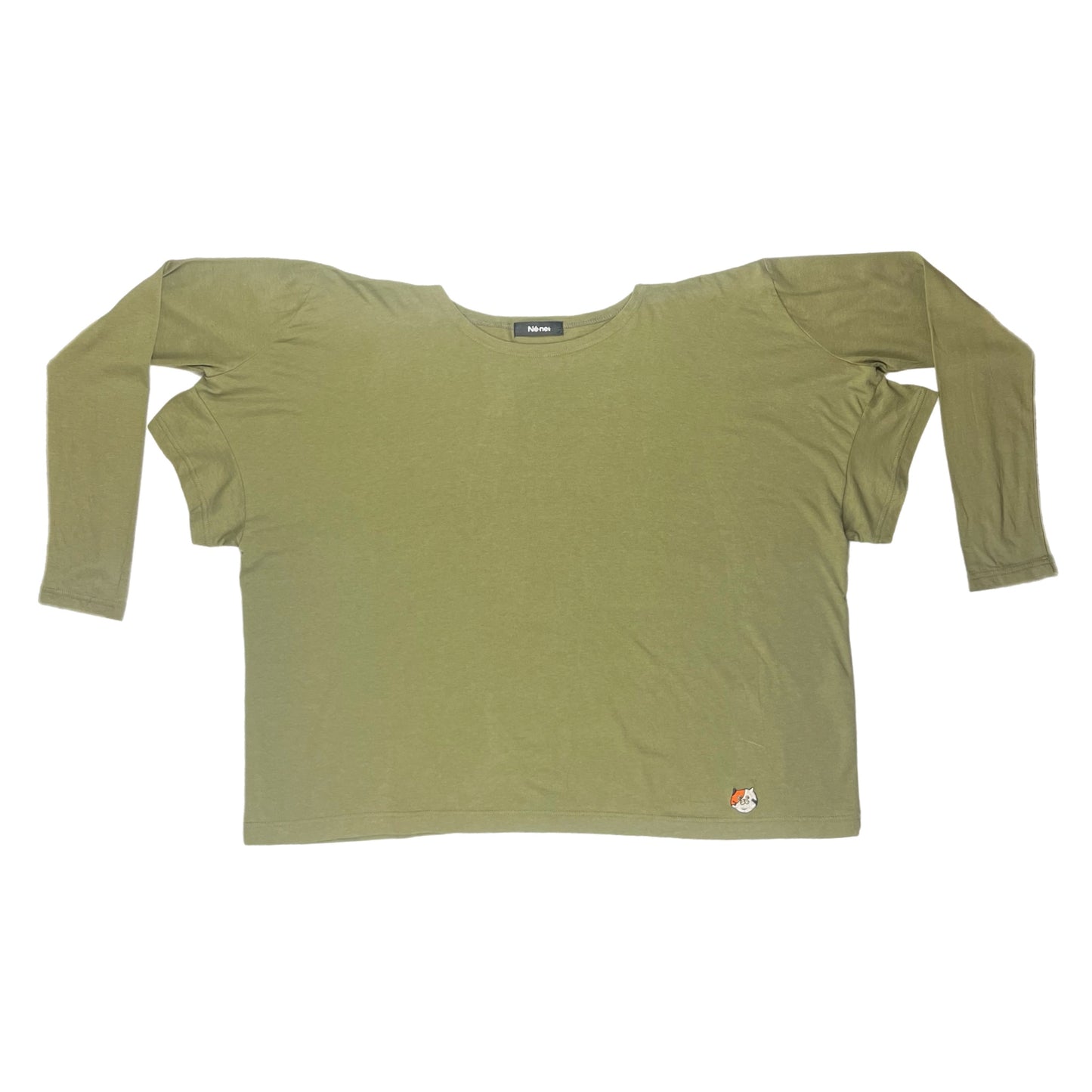 Né-net Olive Long Sleeve Calico Top - Size 2 (JPN)