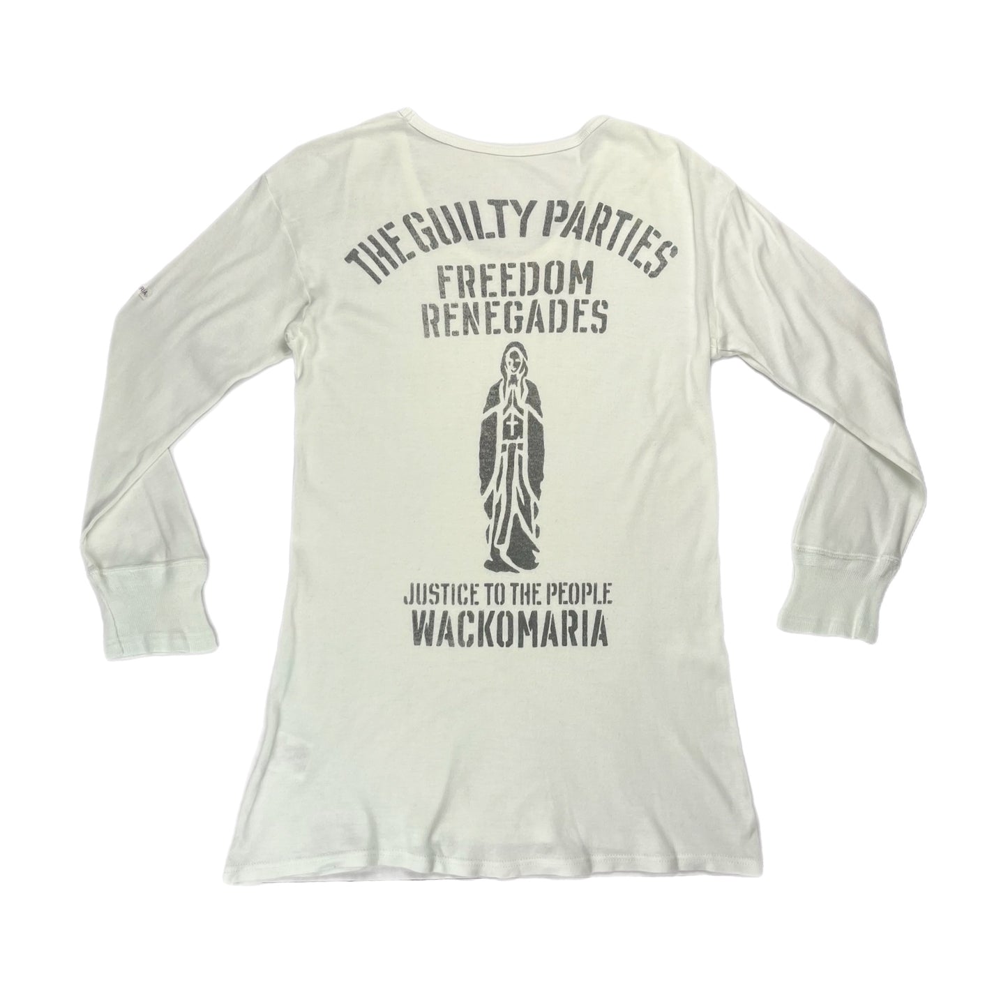 Wacko Maria Guilty Parties White 3/4 Sleeve Shirt - Size Medium