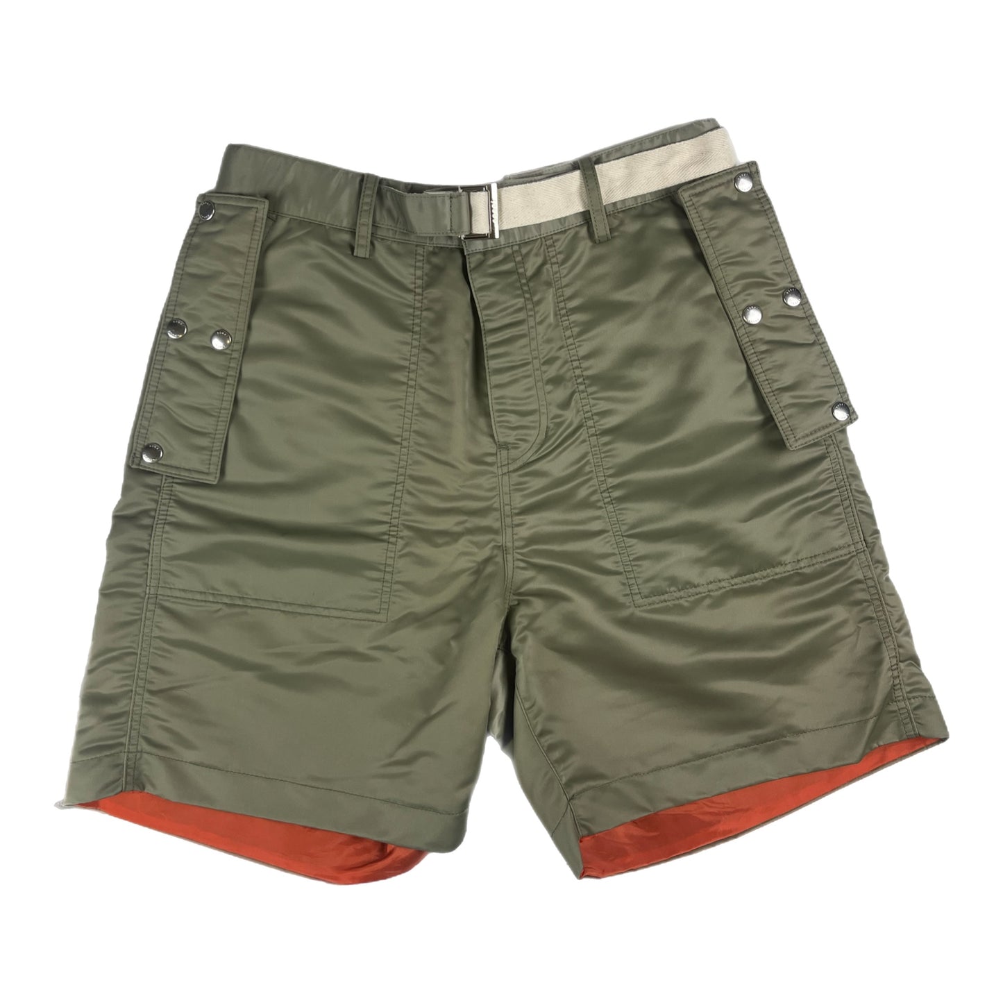 Sacai Khaki Nylon Twill Shorts - Size 3