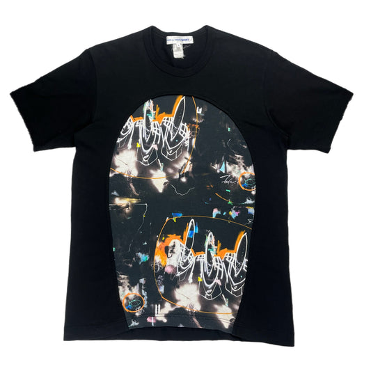 NOL COMME des GARCONS SHIRT x Futura Black Print A Tee - Size Medium