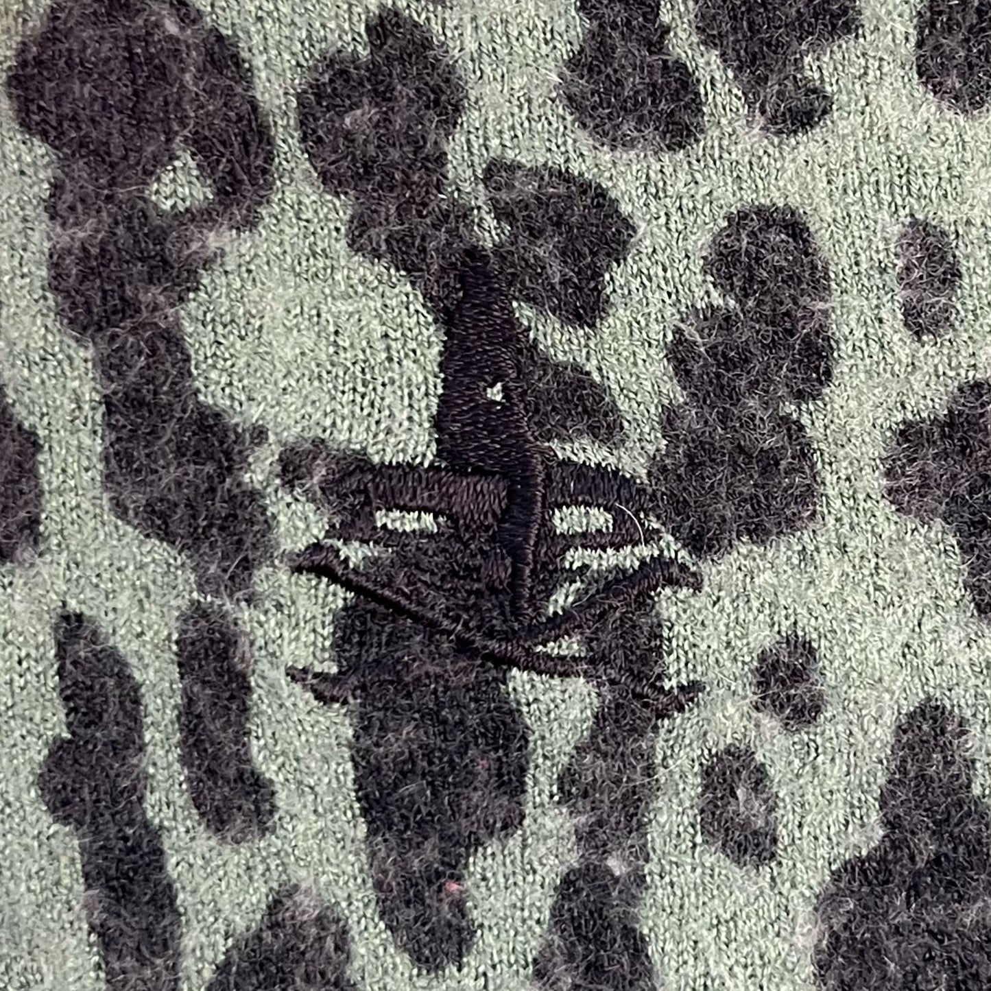 Hysteric Green Leopard Print Zip Up Hoodie - Size Large