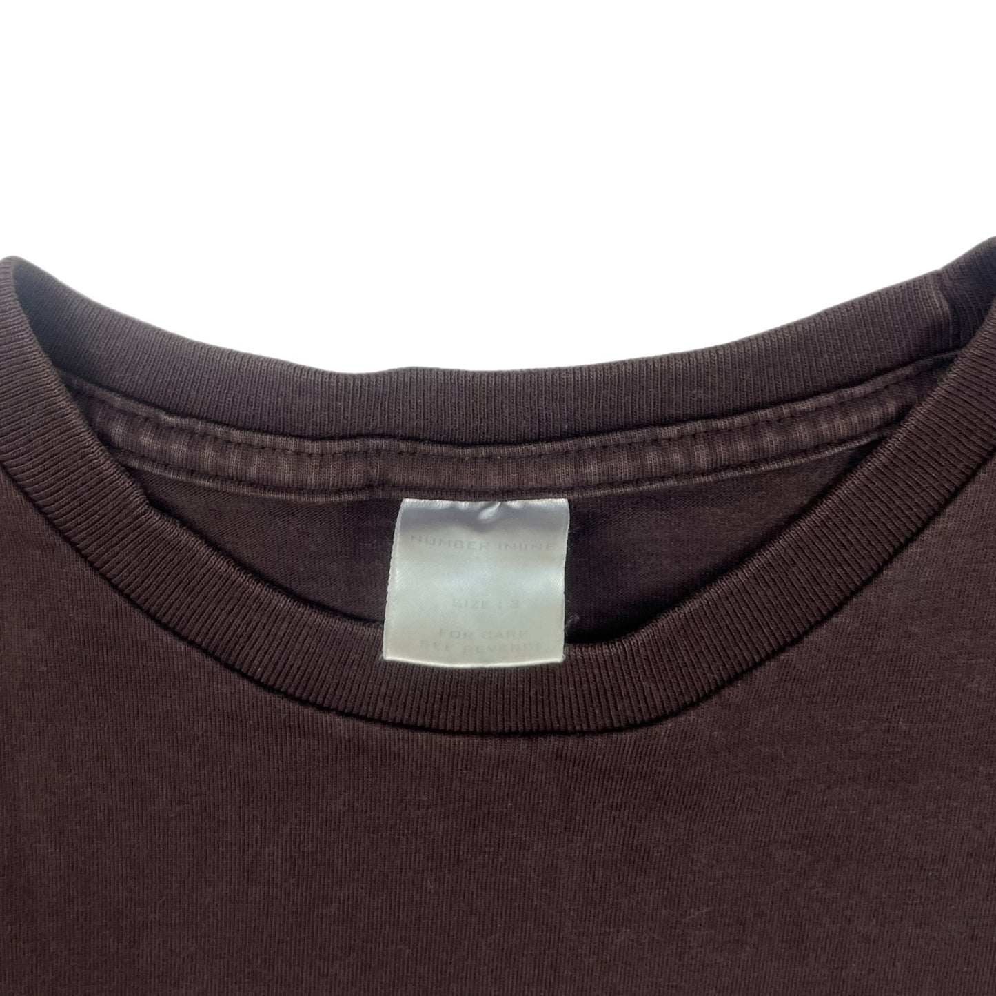 Number (N)ine AW01 Distressed Crest Brown Tee Shirt - Size 3