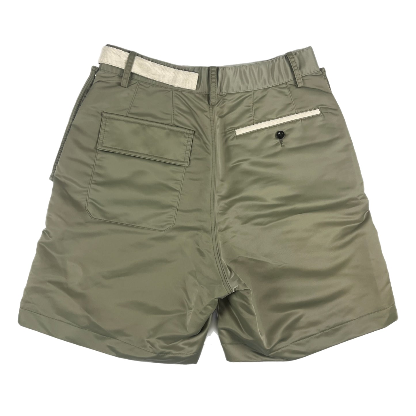 Sacai Khaki Nylon Twill Shorts - Size 3