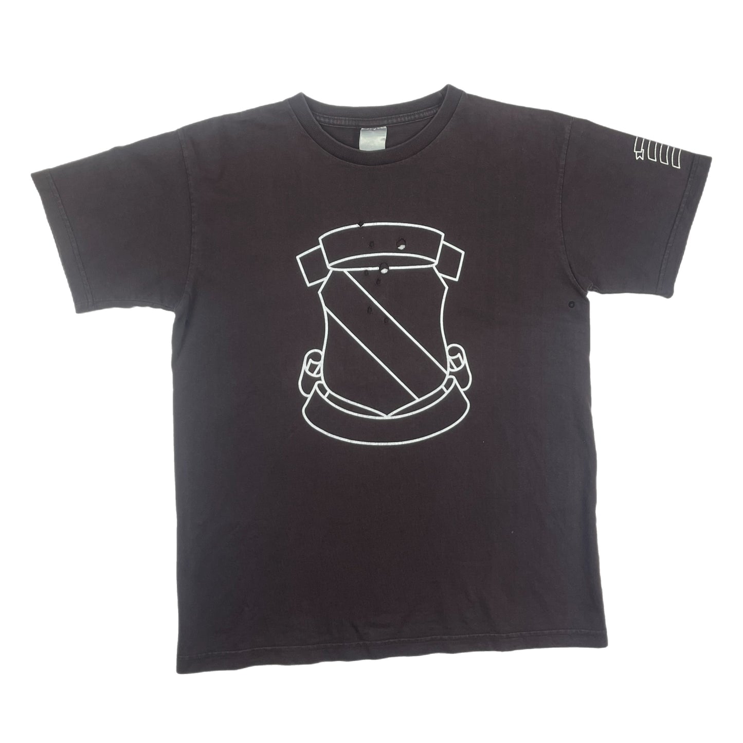 Number (N)ine AW01 Distressed Crest Brown Tee Shirt - Size 3