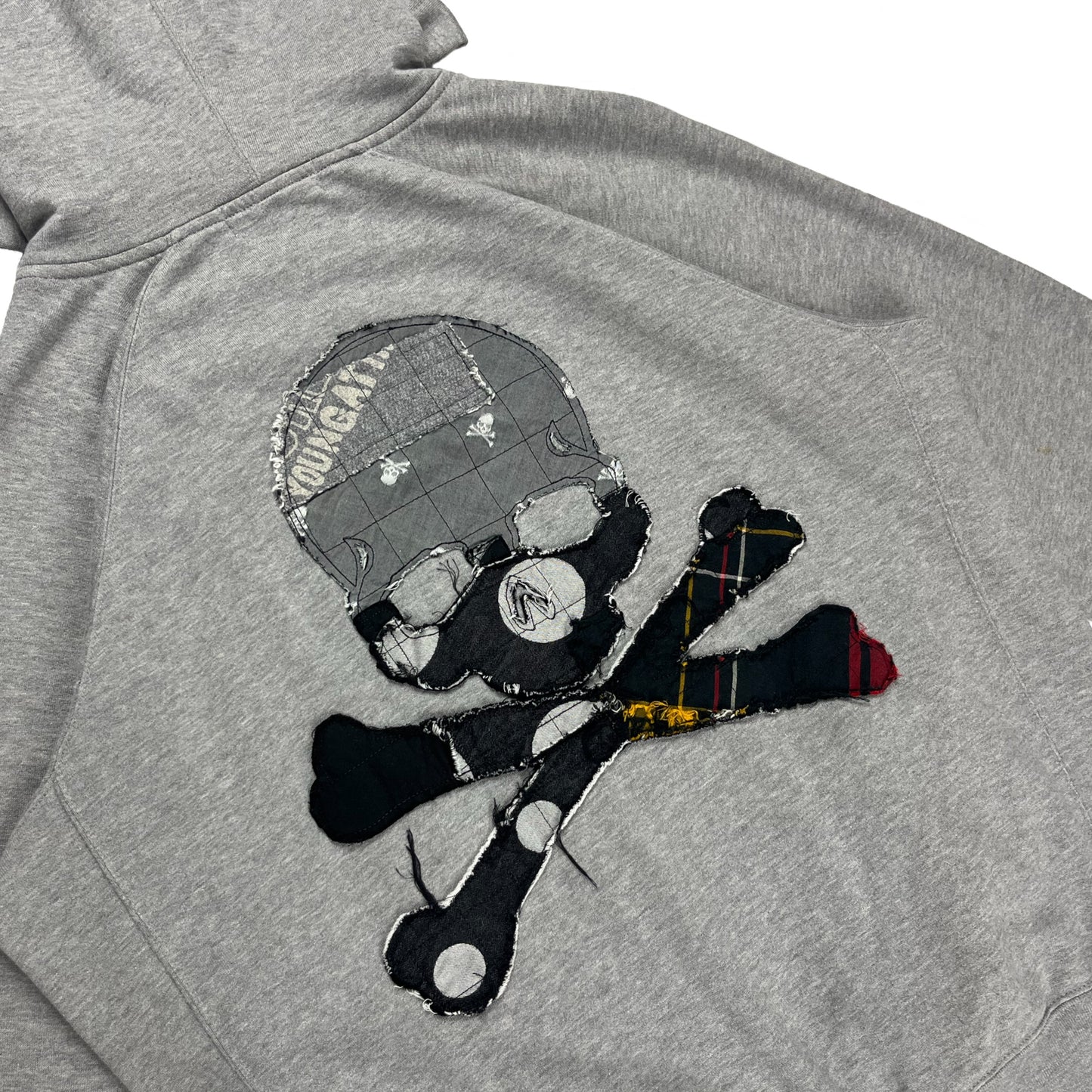 Mastermind Grey Patchwork Skull Zip Up Hoodie - Size Medium